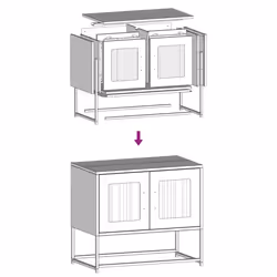 vidaXL TV Cabinet White 68x39x60.5 cm Cold-rolled Steel tv stand tv sideboard - white, 68 cm - Additional view 10