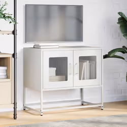 vidaXL TV Cabinet White 68x39x60.5 cm Cold-rolled Steel tv stand tv sideboard - white, 68 cm - Additional view 2