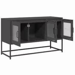vidaXL TV Cabinet White 68x39x60.5 cm Cold-rolled Steel tv stand tv sideboard - black, 100.5 cm - Additional view 6