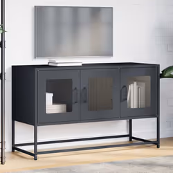 vidaXL TV Cabinet White 68x39x60.5 cm Cold-rolled Steel tv stand tv sideboard - anthracite, 100.5 cm - Additional view 2