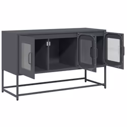 vidaXL TV Cabinet White 68x39x60.5 cm Cold-rolled Steel tv stand tv sideboard - anthracite, 100.5 cm - Additional view 6