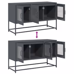 vidaXL TV Cabinet White 68x39x60.5 cm Cold-rolled Steel tv stand tv sideboard - anthracite, 100.5 cm - Additional view 9