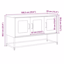 vidaXL TV Cabinet White 68x39x60.5 cm Cold-rolled Steel tv stand tv sideboard - white, 100.5 cm - Additional view 3