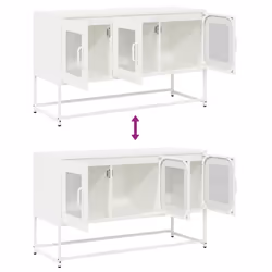 vidaXL TV Cabinet White 68x39x60.5 cm Cold-rolled Steel tv stand tv sideboard - white, 100.5 cm - Additional view 9