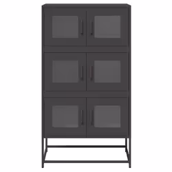 vidaXL Highboard Olive Green 68x39x123 cm Steel sideboard side cabinet - black - Additional view 4