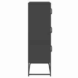 vidaXL Highboard Olive Green 68x39x123 cm Steel sideboard side cabinet - black - Additional view 6