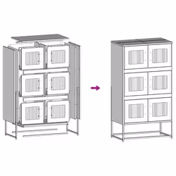 vidaXL Highboard Olive Green 68x39x123 cm Steel sideboard side cabinet - pink - Additional view 10