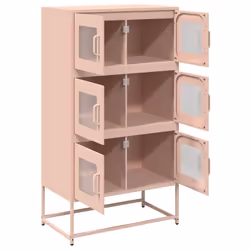 vidaXL Highboard Olive Green 68x39x123 cm Steel sideboard side cabinet - pink - Additional view 5