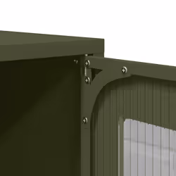 vidaXL Highboard Olive Green 68x39x123 cm Steel sideboard side cabinet - olive green - Additional view 9