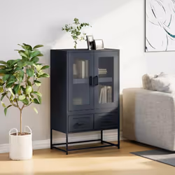 vidaXL Highboard Pink 68x39x111.5 cm Steel sideboard side cabinet - anthracite - Additional view 2