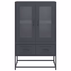 vidaXL Highboard Pink 68x39x111.5 cm Steel sideboard side cabinet - anthracite - Additional view 4