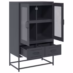 vidaXL Highboard Pink 68x39x111.5 cm Steel sideboard side cabinet - anthracite - Additional view 5