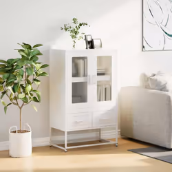 vidaXL Highboard Pink 68x39x111.5 cm Steel sideboard side cabinet - white - Additional view 2