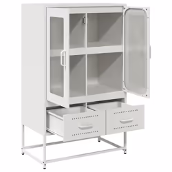 vidaXL Highboard Pink 68x39x111.5 cm Steel sideboard side cabinet - white - Additional view 5