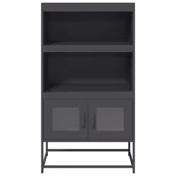 vidaXL Highboard Black 68x39x123 cm Steel sideboard side cabinet - anthracite - Additional view 4