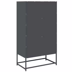 vidaXL Highboard Black 68x39x123 cm Steel sideboard side cabinet - anthracite - Additional view 7