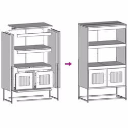vidaXL Highboard Black 68x39x123 cm Steel sideboard side cabinet - white - Additional view 10