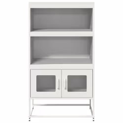 vidaXL Highboard Black 68x39x123 cm Steel sideboard side cabinet - white - Additional view 4
