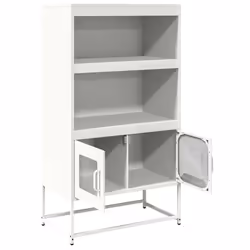 vidaXL Highboard Black 68x39x123 cm Steel sideboard side cabinet - white - Additional view 5