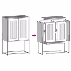vidaXL Highboard Pink 68x39x107 cm Steel sideboard side cabinet - anthracite - Additional view 10