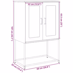 vidaXL Highboard Pink 68x39x107 cm Steel sideboard side cabinet - anthracite - Additional view 3