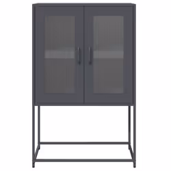 vidaXL Highboard Pink 68x39x107 cm Steel sideboard side cabinet - anthracite - Additional view 4