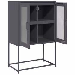 vidaXL Highboard Pink 68x39x107 cm Steel sideboard side cabinet - anthracite - Additional view 5