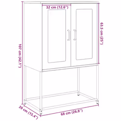 vidaXL Highboard Pink 68x39x107 cm Steel sideboard side cabinet - mustard yellow - Additional view 3