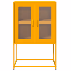 vidaXL Highboard Pink 68x39x107 cm Steel sideboard side cabinet - mustard yellow - Additional view 4