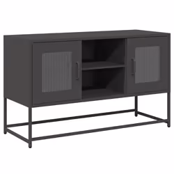 vidaXL TV Cabinet Anthracite 100.5x39x60.5 cm Steel TV stand TV sideboard - black, 100.5 cm