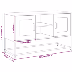 vidaXL TV Cabinet Anthracite 100.5x39x60.5 cm Steel TV stand TV sideboard - black, 100.5 cm