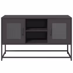 vidaXL TV Cabinet Anthracite 100.5x39x60.5 cm Steel TV stand TV sideboard - black, 100.5 cm - Additional view 4