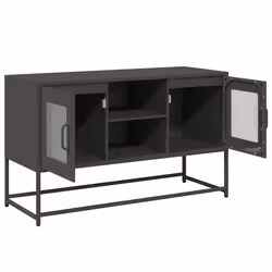 vidaXL TV Cabinet Anthracite 100.5x39x60.5 cm Steel TV stand TV sideboard - black, 100.5 cm - Additional view 5