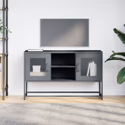 vidaXL TV Cabinet Anthracite 100.5x39x60.5 cm Steel TV stand TV sideboard - anthracite, 100.5 cm