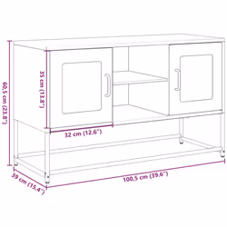 vidaXL TV Cabinet Anthracite 100.5x39x60.5 cm Steel TV stand TV sideboard - anthracite, 100.5 cm
