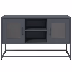 vidaXL TV Cabinet Anthracite 100.5x39x60.5 cm Steel TV stand TV sideboard - anthracite, 100.5 cm - Additional view 4