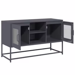 vidaXL TV Cabinet Anthracite 100.5x39x60.5 cm Steel TV stand TV sideboard - anthracite, 100.5 cm - Additional view 5