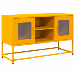 vidaXL TV Cabinet Anthracite 100.5x39x60.5 cm Steel TV stand TV sideboard - mustard yellow, 100.5 cm
