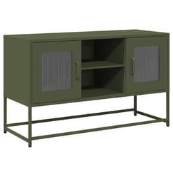 vidaXL TV Cabinet Anthracite 100.5x39x60.5 cm Steel TV stand TV sideboard - olive green, 100.5 cm