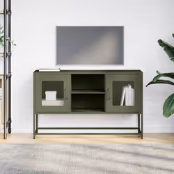 vidaXL TV Cabinet Anthracite 100.5x39x60.5 cm Steel TV stand TV sideboard - olive green, 100.5 cm