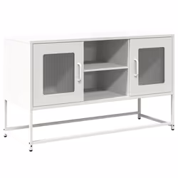 vidaXL TV Cabinet Anthracite 100.5x39x60.5 cm Steel TV stand TV sideboard - white, 100.5 cm