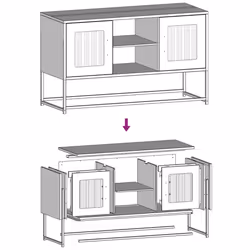 vidaXL TV Cabinet Anthracite 100.5x39x60.5 cm Steel TV stand TV sideboard - white, 100.5 cm - Additional view 10