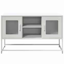 vidaXL TV Cabinet Anthracite 100.5x39x60.5 cm Steel TV stand TV sideboard - white, 100.5 cm - Additional view 4