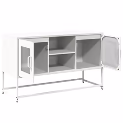 vidaXL TV Cabinet Anthracite 100.5x39x60.5 cm Steel TV stand TV sideboard - white, 100.5 cm - Additional view 5
