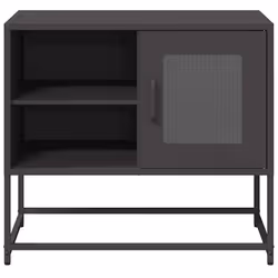 vidaXL TV Cabinet Anthracite 100.5x39x60.5 cm Steel TV stand TV sideboard - black, 68 cm - Additional view 4