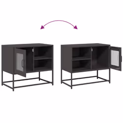 vidaXL TV Cabinet Anthracite 100.5x39x60.5 cm Steel TV stand TV sideboard - black, 68 cm - Additional view 9
