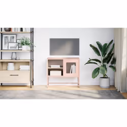 vidaXL TV Cabinet Anthracite 100.5x39x60.5 cm Steel TV stand TV sideboard - pink, 68 cm