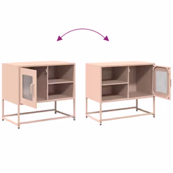 vidaXL TV Cabinet Anthracite 100.5x39x60.5 cm Steel TV stand TV sideboard - pink, 68 cm - Additional view 9