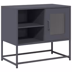 vidaXL TV Cabinet Anthracite 100.5x39x60.5 cm Steel TV stand TV sideboard - anthracite, 68 cm