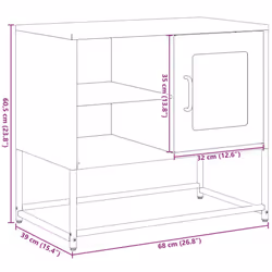 vidaXL TV Cabinet Anthracite 100.5x39x60.5 cm Steel TV stand TV sideboard - anthracite, 68 cm